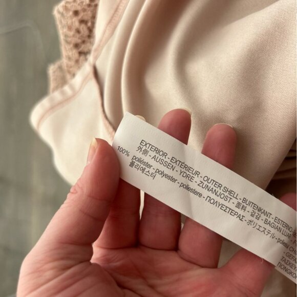 ZARA Women's Mini Dress Lace Crochet Tiered layers Romantic Pink nude Size XS - Picture 14 of 16